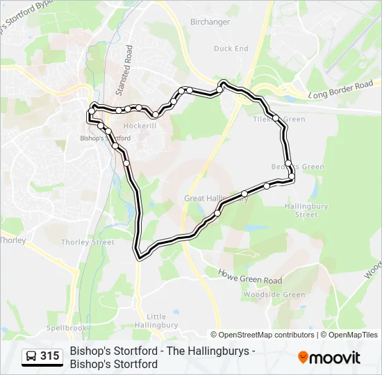 315 Bus Line Map