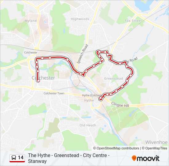 14 Bus Line Map