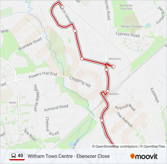 40 Bus Line Map
