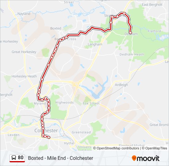 80 Bus Line Map