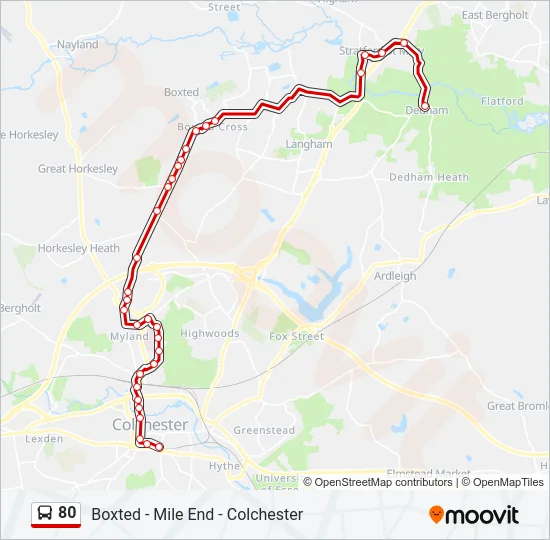 80 Bus Line Map