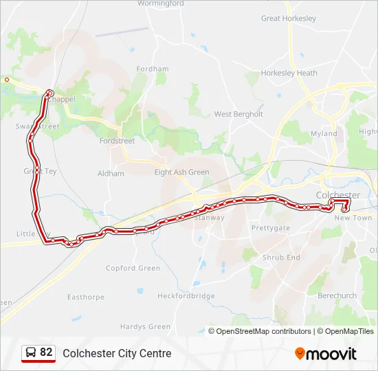 82 Route: Schedules, Stops & Maps - Colchester City Centre (Updated)