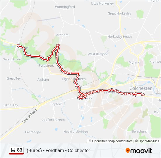 83 Bus Line Map