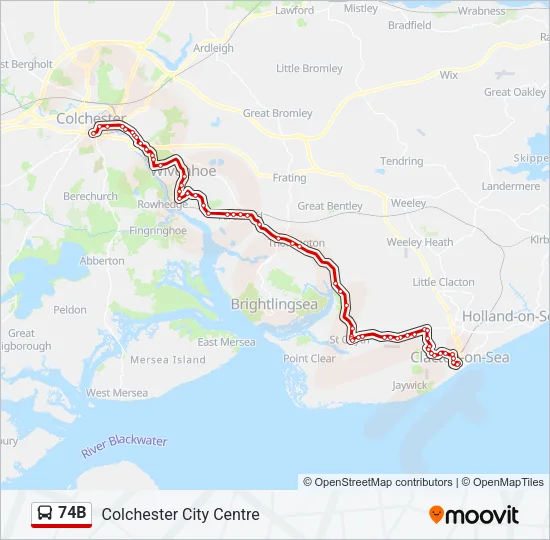 74B Bus Line Map
