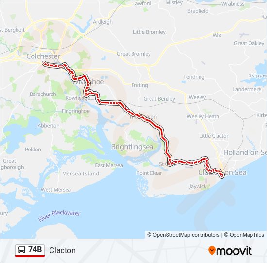 74B Bus Line Map