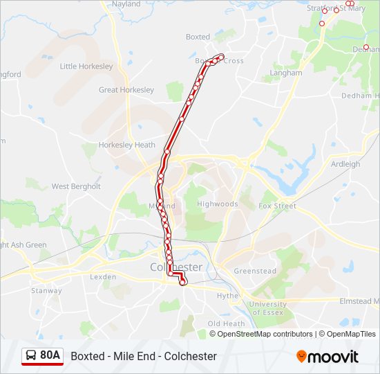 80A Bus Line Map