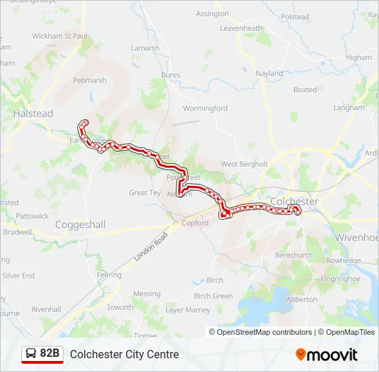 82B Bus Line Map