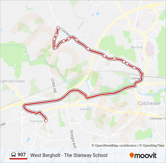 907 Bus Line Map