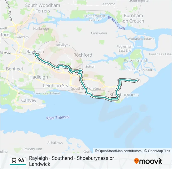 9A Bus Line Map