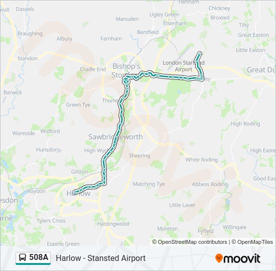 508A Bus Line Map