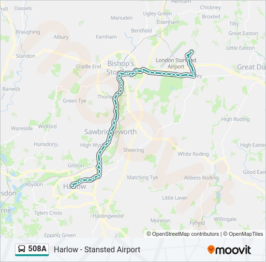 508A Bus Line Map