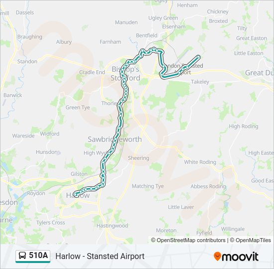 510A Bus Line Map