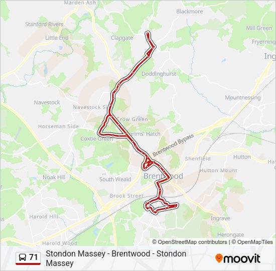 71 Bus Line Map