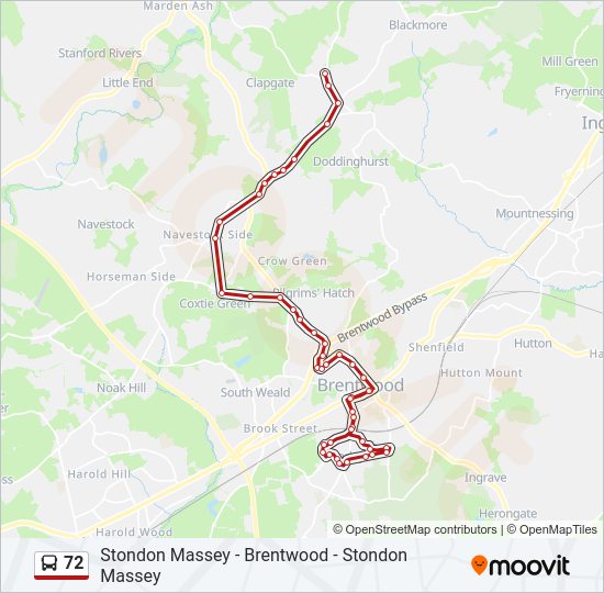 72 Bus Line Map
