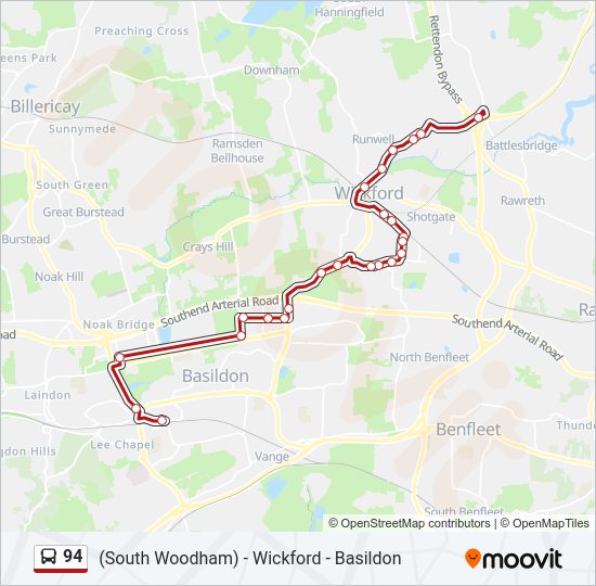 94 Bus Line Map