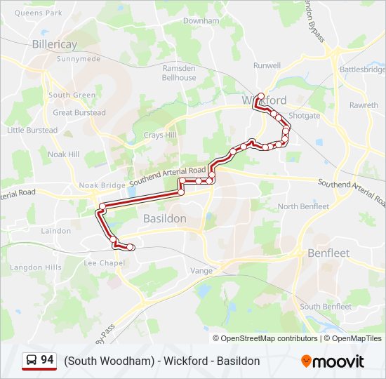 94 Bus Line Map