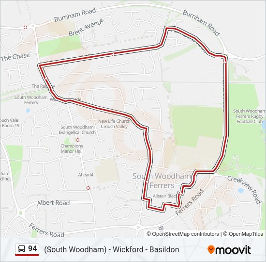 94 bus Line Map