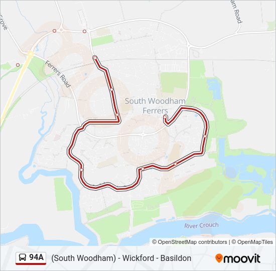 94A Bus Line Map