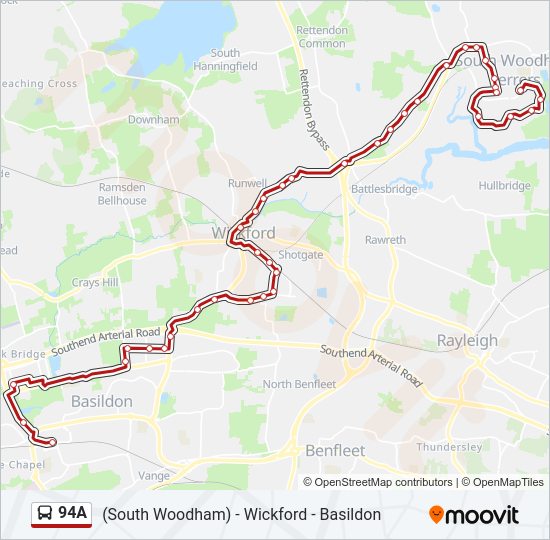 94A Bus Line Map