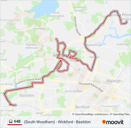 94B Bus Line Map