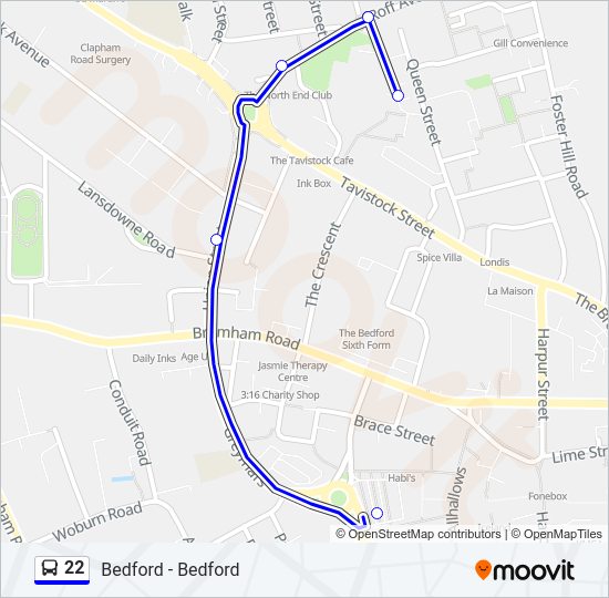 22 Bus Line Map