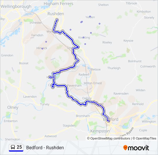 25 Bus Line Map