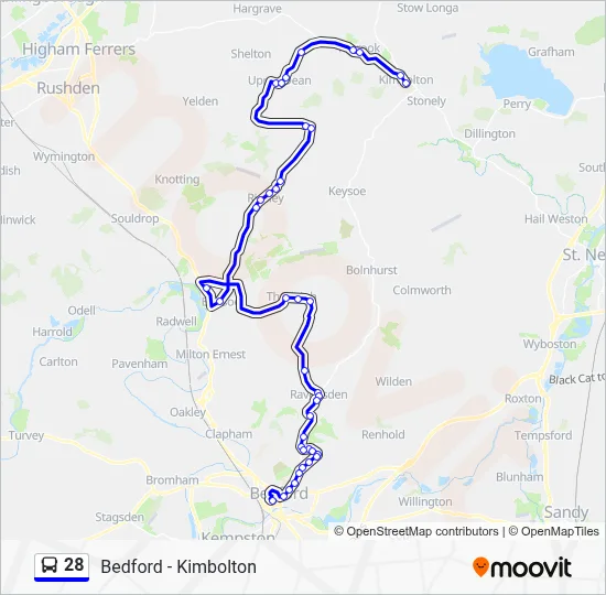 28 Route: Schedules, Stops & Maps - Kimbolton (Updated)