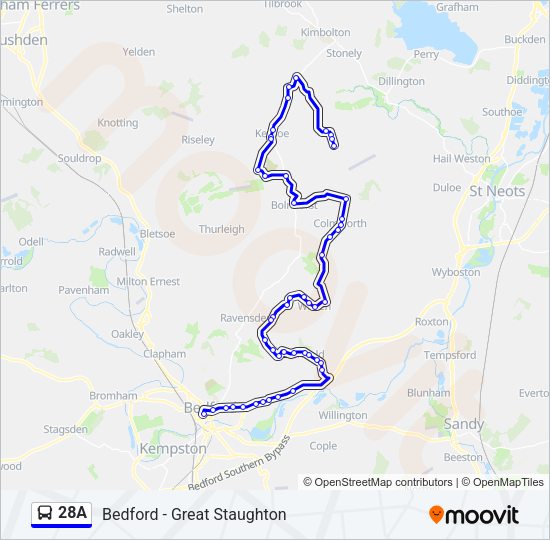 28A Bus Line Map