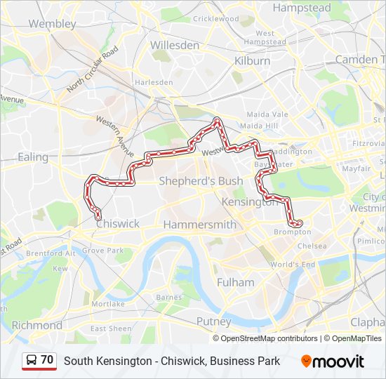 Bus 70 Route Map 70 Route: Schedules, Stops & Maps - Chiswick, Business Park (Updated)