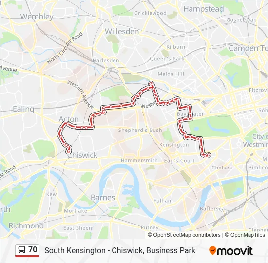 70 Route: Schedules, Stops & Maps - Chiswick, Business Park (Updated)