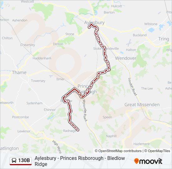 130B Bus Line Map