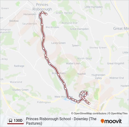 130D Bus Line Map