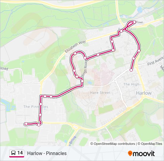 14 Bus Line Map