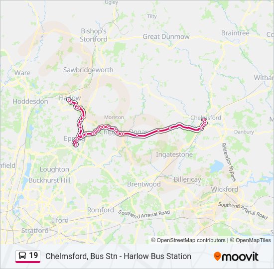 19 Bus Line Map