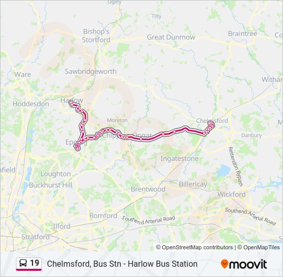 19 Bus Line Map