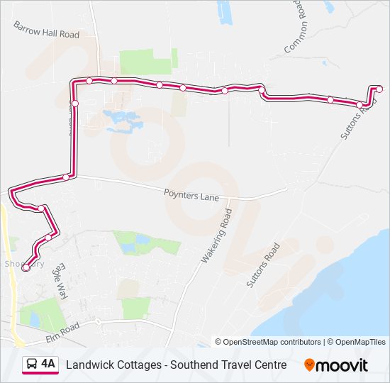 4A bus Line Map