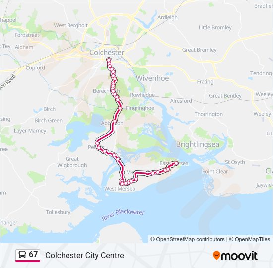 67 Bus Line Map