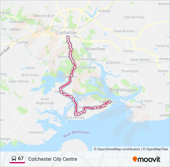 67 Bus Line Map