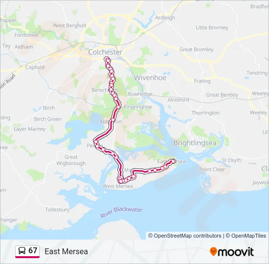 67 Bus Line Map