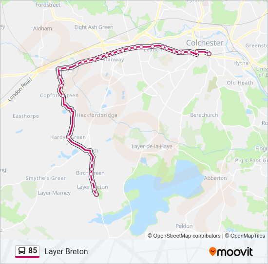 85 Bus Line Map