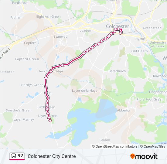 92 Bus Line Map