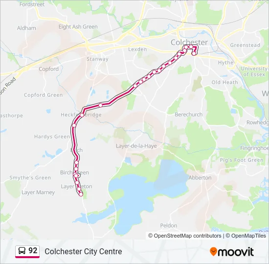92 Bus Line Map