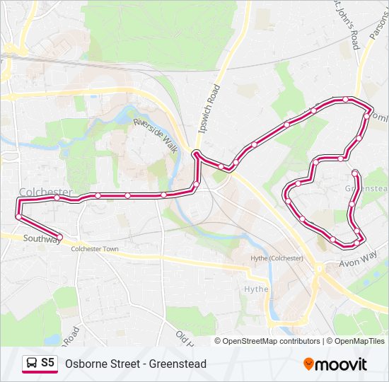 S5 Bus Line Map