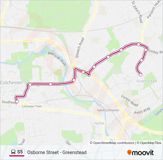 S5 Bus Line Map