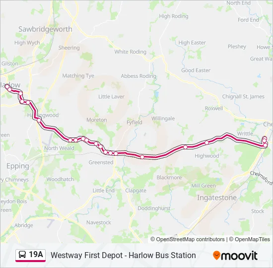 19A Bus Line Map