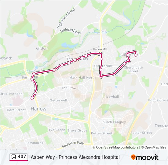 407 bus Line Map