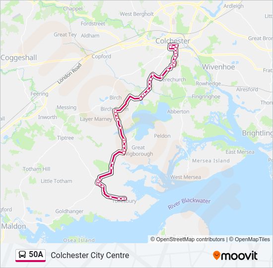 50A Bus Line Map
