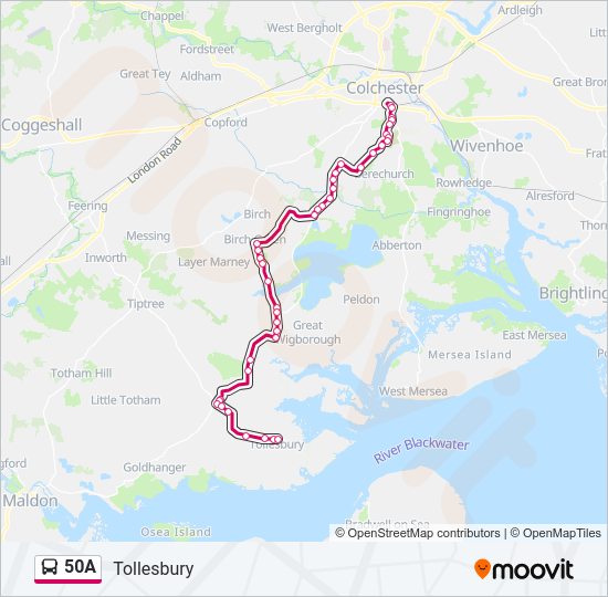 50A Bus Line Map
