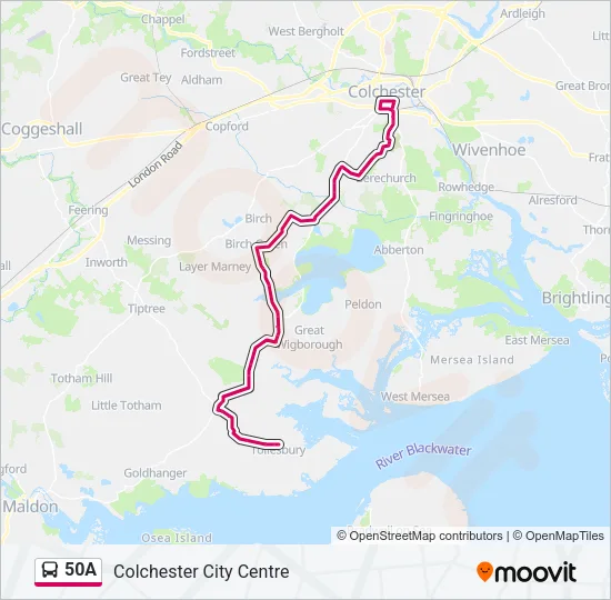 50A Bus Line Map