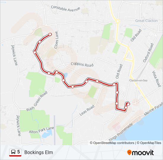 5 Bus Line Map